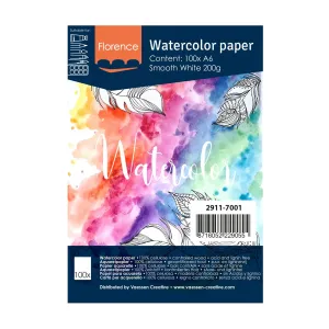 Florence Aquarelpapier smooth A6 200g White 100pcs (2911-7001)