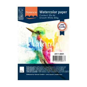 Florence Aquarelpapier smooth A6 300g White 20pcs (2911-8001)