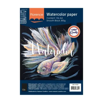 Florence Aquarelpapier smooth A4 300g Black 10pcs (2911-9123)