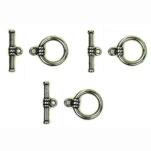 Kumihimo 045.1008 T- sluiting platinum - 3 stuks (045.1008)