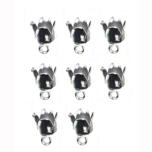 Kumihimo 045.1013 Eindkap sluiting platinum 6mm - 8 stuks (045.1013)