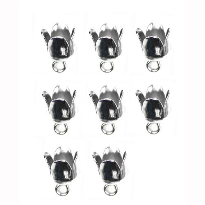 Kumihimo 045.1013 Eindkap sluiting platinum 6mm - 8 stuks (045.1013)