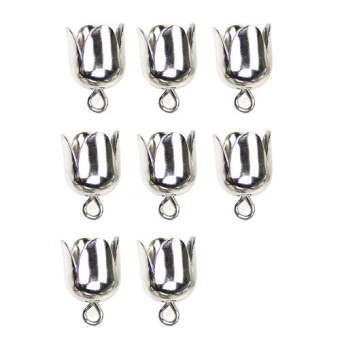 Kumihimo 045.1014 Eindkap sluiting platinum 8mm - 8 stuks (045.1014)