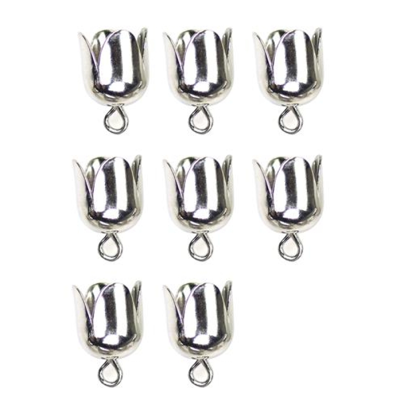 Kumihimo 045.1014 Eindkap sluiting platinum 8mm - 8 stuks (045.1014)