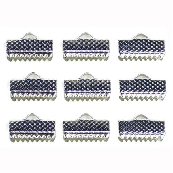 Kumihimo 045.1016 Eindklem platinum 13x6mm - 9 stuks (045.1016)