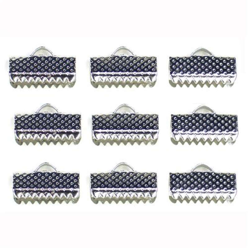 Kumihimo 045.1016 Eindklem platinum 13x6mm - 9 stuks (045.1016)