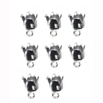 Kumihimo 045.1013 Eindkap sluiting platinum 6mm - 8 stuks (045.1013)