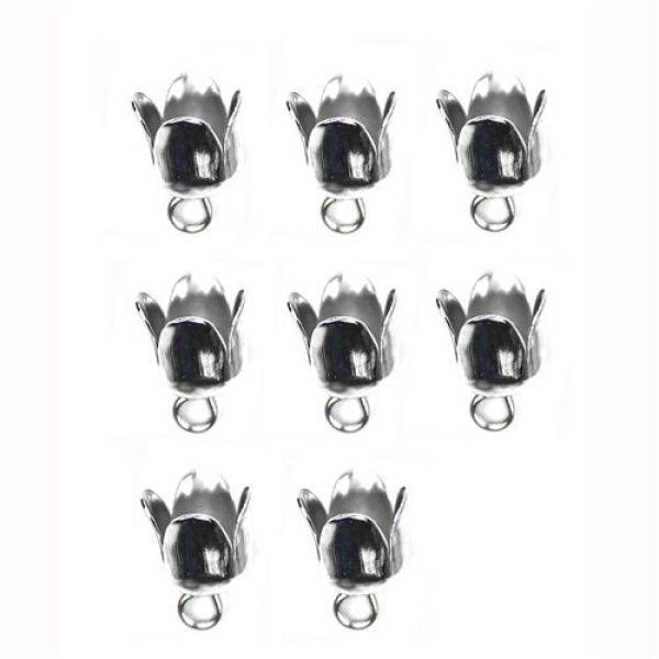 Kumihimo 045.1013 Eindkap sluiting platinum 6mm - 8 stuks (045.1013)