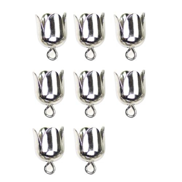 Kumihimo 045.1014 Eindkap sluiting platinum 8mm - 8 stuks (045.1014)