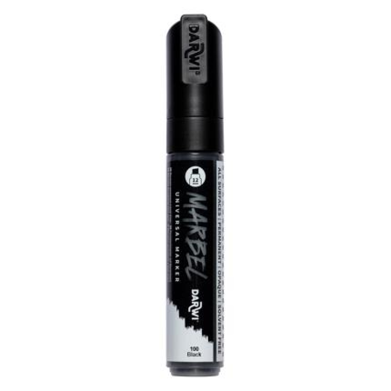 Marbel Universele marker met brede schuine punt 12mm - Zwart (DA0222012100C)