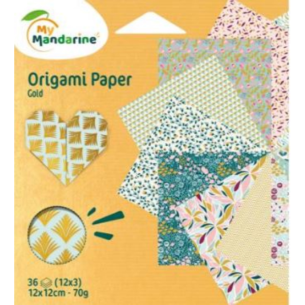 Avenue mandarine Origami Paper, Gold  (OR523C)