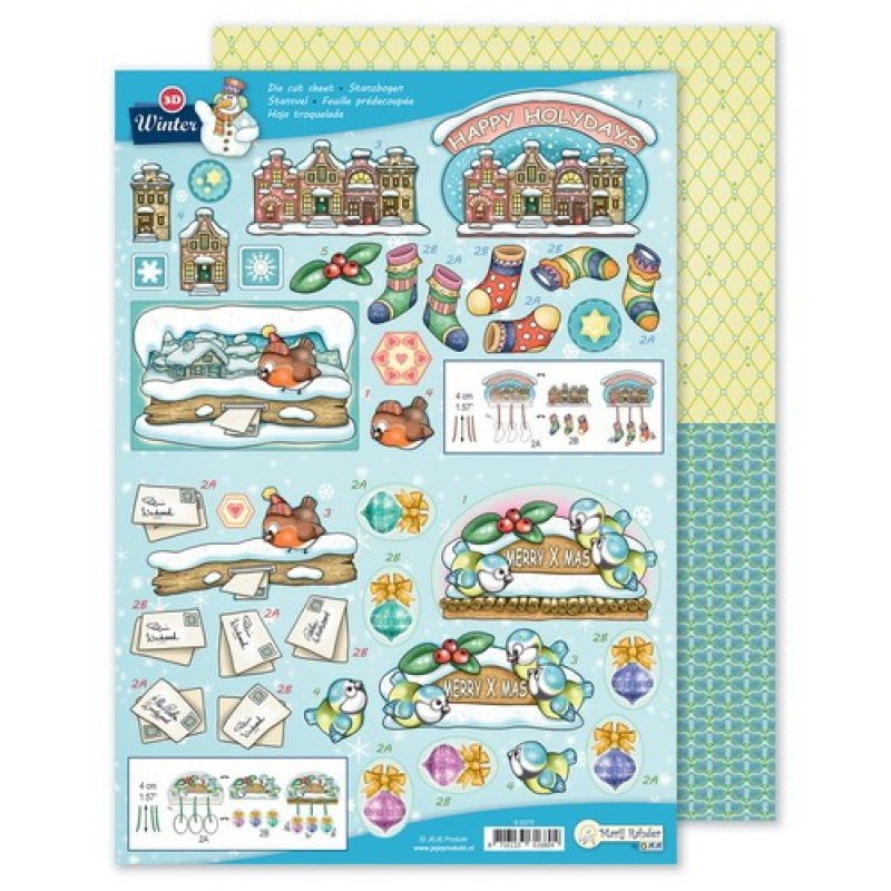 Marij Rahder Winter 3D Die Cut Sheet & Potpourri Sheet (9.0074)