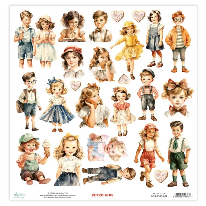 Mintay Basic 12x12 Inch Elements Retro Kids (MT-BASIC-A09)