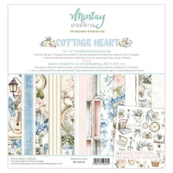 Mintay Cottage Heart 12x12 Inch Scrapbooking Paper Set (MT-COH-07)
