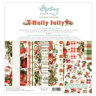 Mintay Holly Jolly 12x12 Inch Scrapbooking Paper Set (MT-HOL-07)