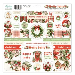 Mintay Holly Jolly 12x12 Inch Chipboard Ephemera Sheet (MT-HOL-14)
