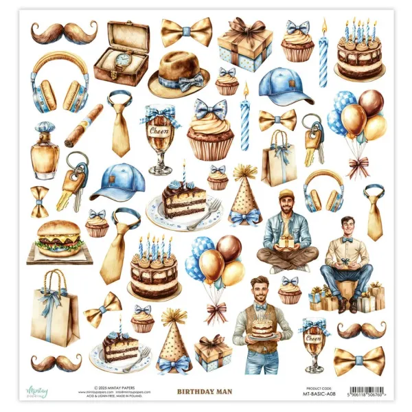 Mintay Basic 12x12 Inch Elements Birthday Man (MT-BASIC-A08)