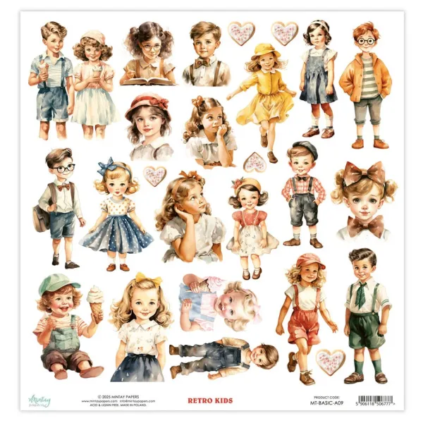 Mintay Basic 12x12 Inch Elements Retro Kids (MT-BASIC-A09)