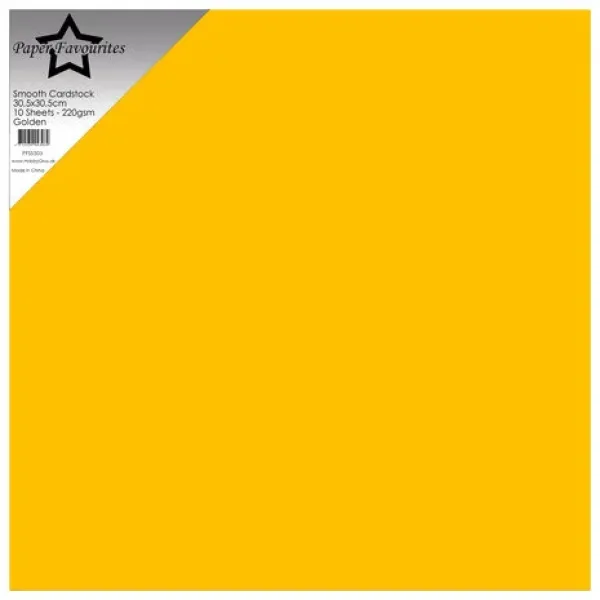 Paper Favourites Golden 12x12 Inch Smooth Cardstock 220gsm (10pcs) (PFSS503)