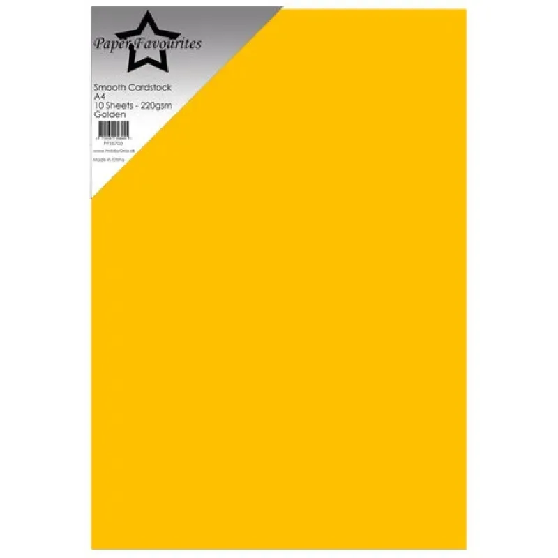 Paper Favourites Golden A4 Smooth Cardstock 220gsm (10pcs) (PFSS703)