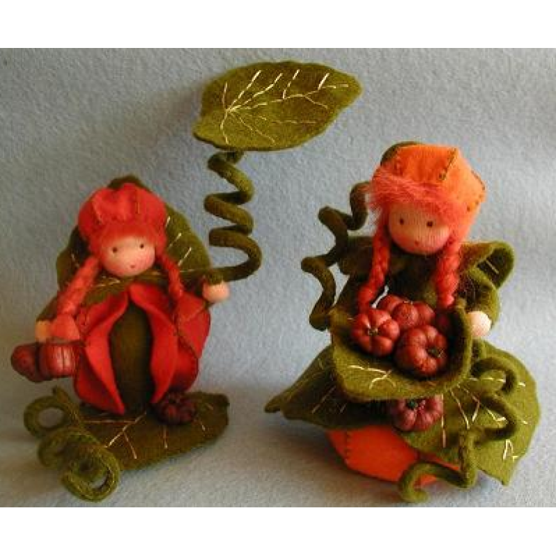 Atelier Pippilotta Vilt-Twee pompoenmeisjes (A250/306)