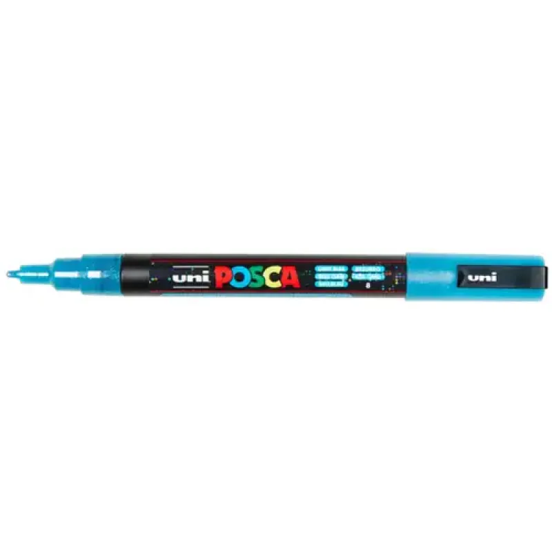 Uni Posca Verfmarker 3M Glitter Blauw (PC-3ML-BC)