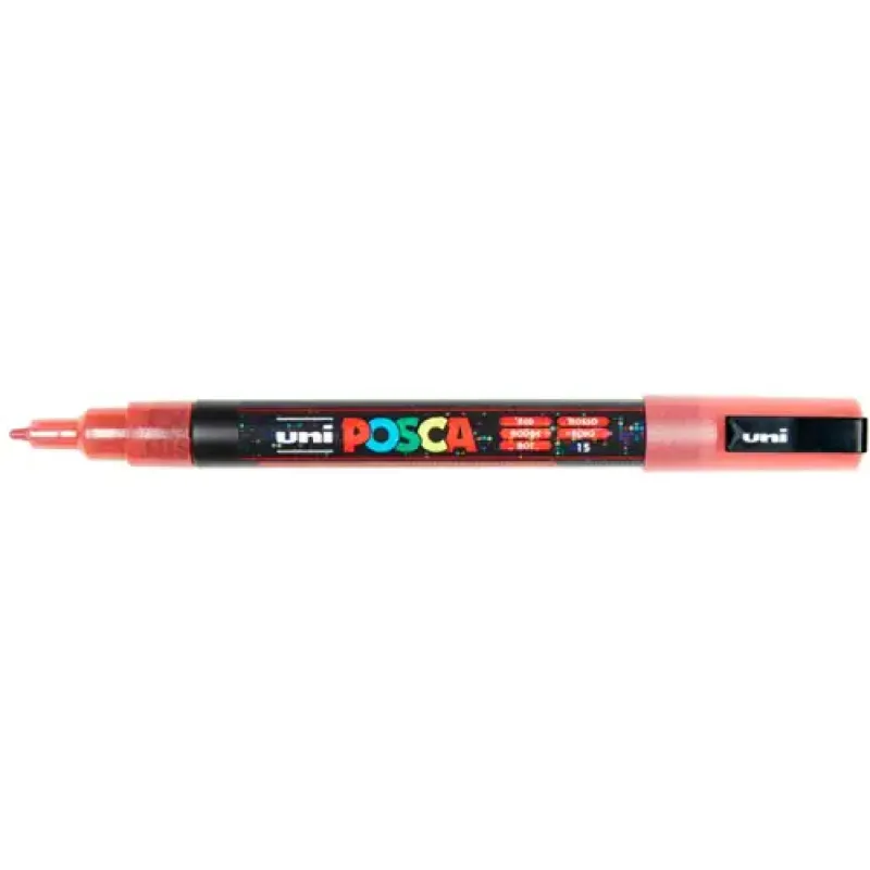 Uni Posca Verfmarker 3M Glitter Rood (PC-3M-R)
