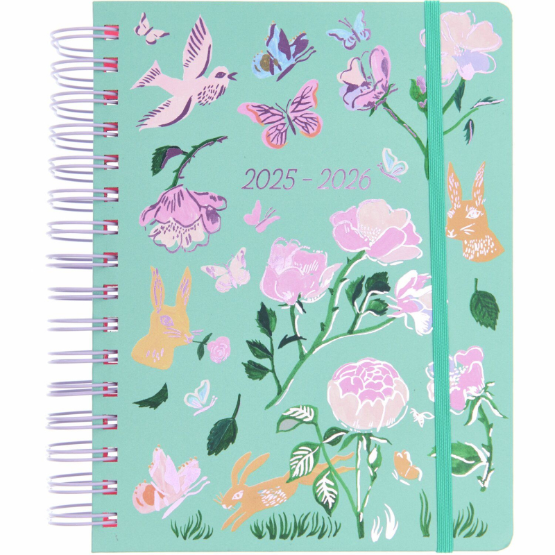 Rico-Design Paper Poetry Agenda 2025/2026 La Vie en Rose Groen DIN A5 (302266)