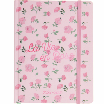 Rico-Design Paper Poetry Agenda 2025/2026 La Vie en Rose Roze DIN A6 (302267)