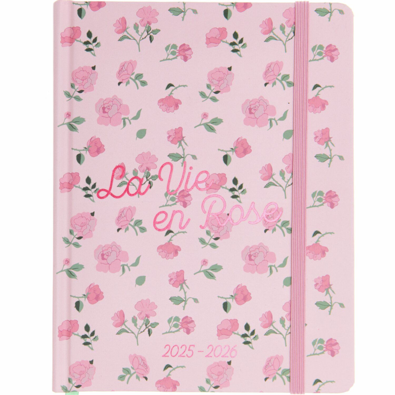 Rico-Design Paper Poetry Agenda 2025/2026 La Vie en Rose Roze DIN A6 (302267)