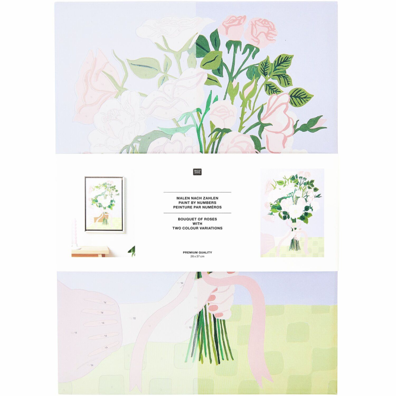 Rico-Design Boeket rozen schilderen op nummer 26x37cm (800646)