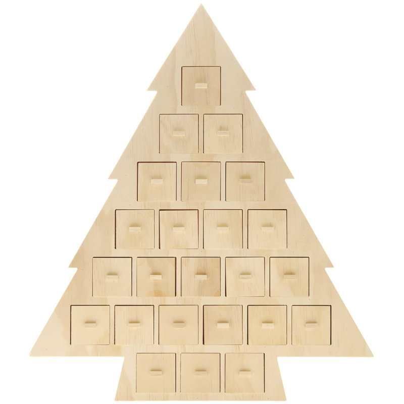 Rico-Design Advent calendar "Fir" made of wood with 24 drawers (700580)