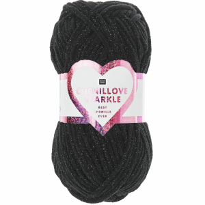 Rico-Design Creative Chenillove Sparkle 100g 110m - black (383427.006)