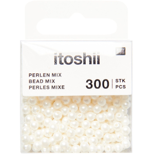 Rico-Design itoshii - Plastic Beads, Pearl White, Ø4 mm 300 pieces (600508)