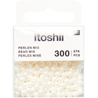 Rico-Design itoshii - Plastic Beads, Pearl White, Ø4 mm 300 pieces (600508)