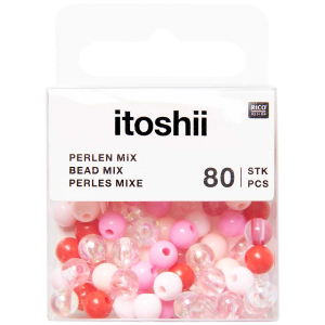 Rico-Design itoshii - Plastic Beads, Rose/Iri Mix, Ø 6 mm (600510)