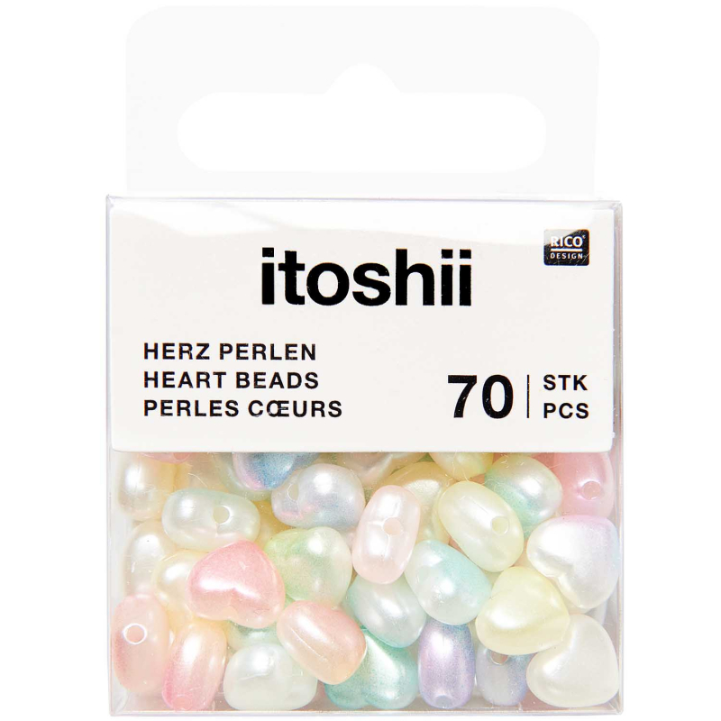 Rico-Design itoshii - Heart Beads, Rainbow Pearl Mix (600515)