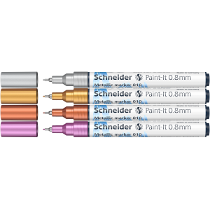 Schneider Metallic Marker Paint-It 010 0.8mm (4pcs) (S-ML01011501) ( S-ML01011501)