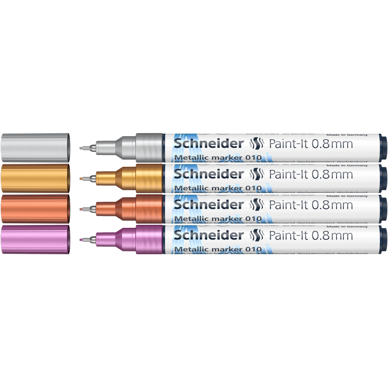 Schneider Metallic Marker Paint-It 010 0.8mm (4pcs) (S-ML01011501) ( S-ML01011501)