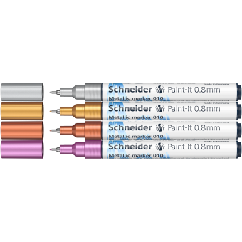 Schneider Metallic Marker Paint-It 010 0.8mm (4pcs) (S-ML01011501) ( S-ML01011501)