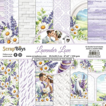 ScrapBoys Lavender Love 8x8 Inch Paper Pad (SB-LALO-10)