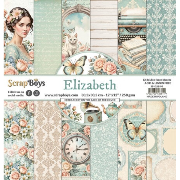 ScrapBoys Elizabeth 12x12 Inch Paper Pad (SB-ELIZ-08)
