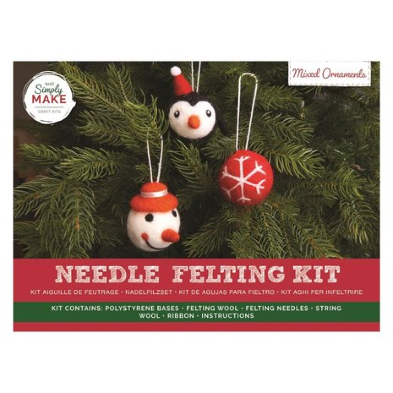 Simply Make Needle Felting Kit Mixed Ornaments (3pcs) (DSM 106113) 