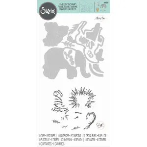 Sizzix Framelits Die Set with Stamps Floral Safari (666011)