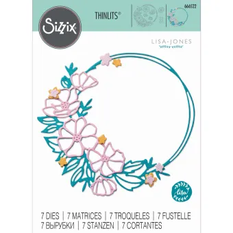 Sizzix Thinlits Die Set Floral Round 7pcs (666522)