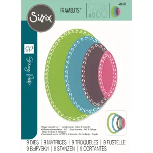 Sizzix Framelits Die Set Fanciful Clare Classic Ovals 9pcs (666551)