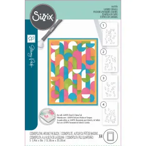 Sizzix Cosmopolitan Layered Stencils A6 Around the Block 4pcs (666586)