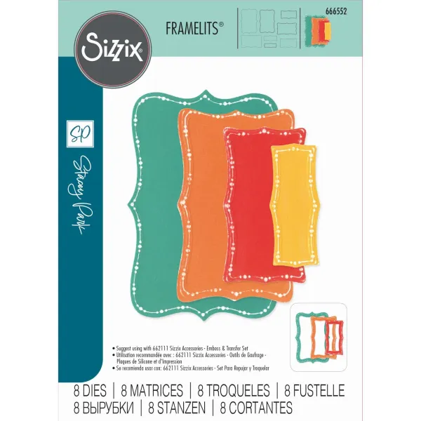 Sizzix Framelits Die Set Fanciful Doris Dotted Top Note 8pcs (666552)