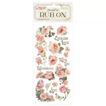 Stamperia House of Roses Rub-On 4x8,5 Inch Writings and Roses (DFLRB152)