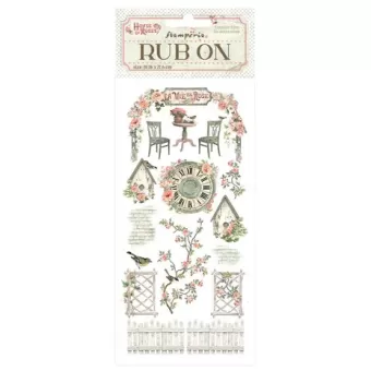 Stamperia House of Roses Rub-On 4x8,5 Inch Elements (DFLRB153)